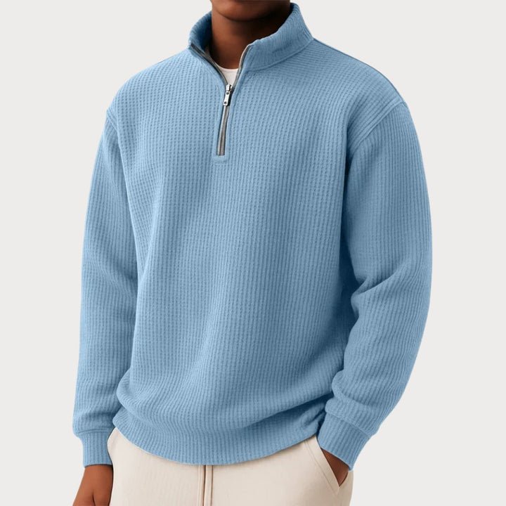 Essentialer Strickpullover mit Viertel-Reißverschluss