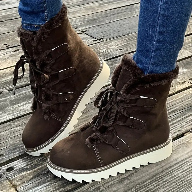 Bottes mi-mollet à talon épais pour femmes