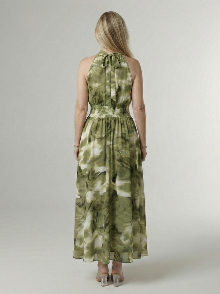 Concetta | Midi Dress with American Collar and Ruching