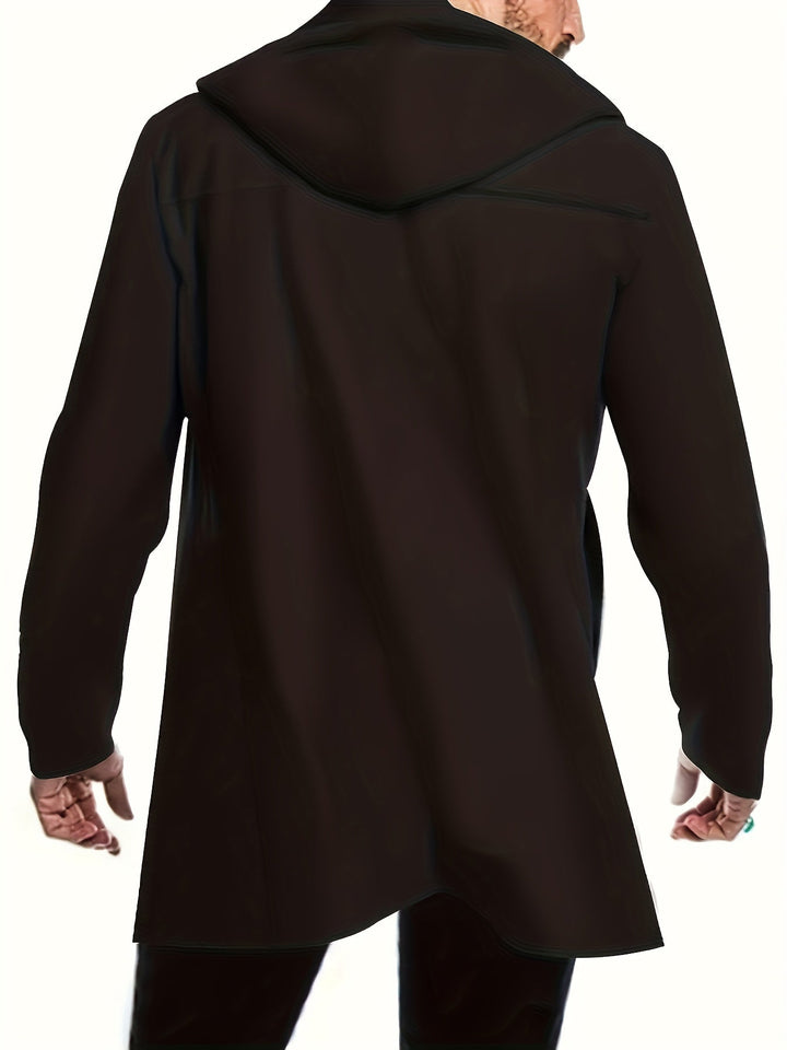 Mid-Length Hooded Coat for Men