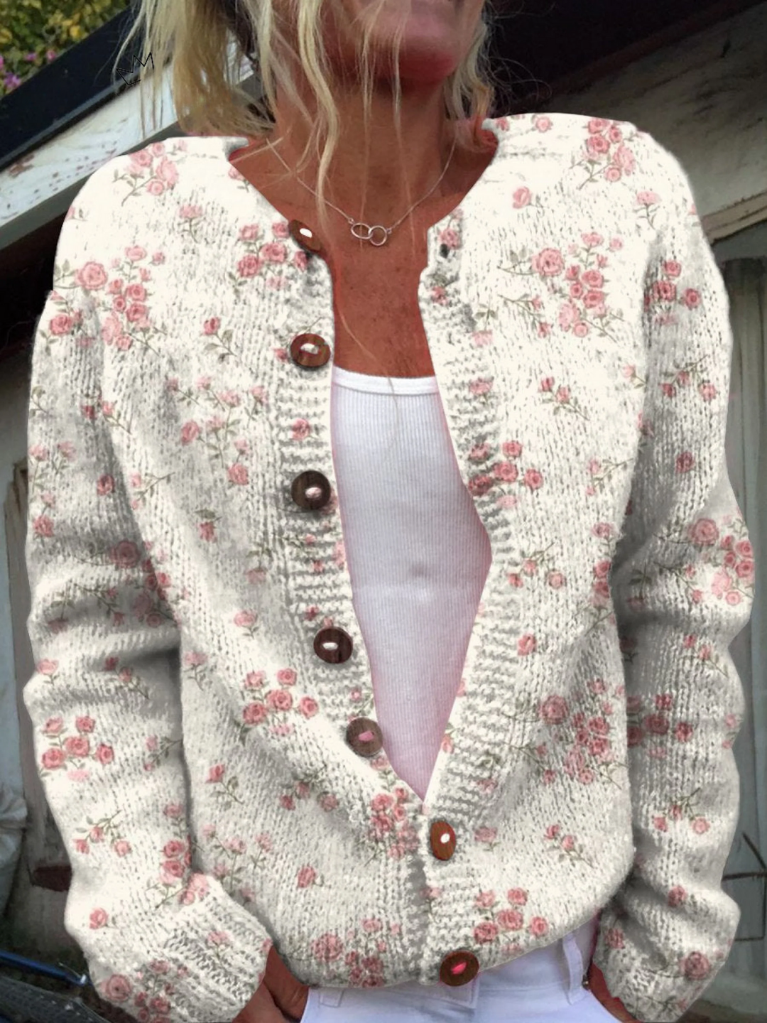 Lucia™ | Vintage Floral Knit Cardigan