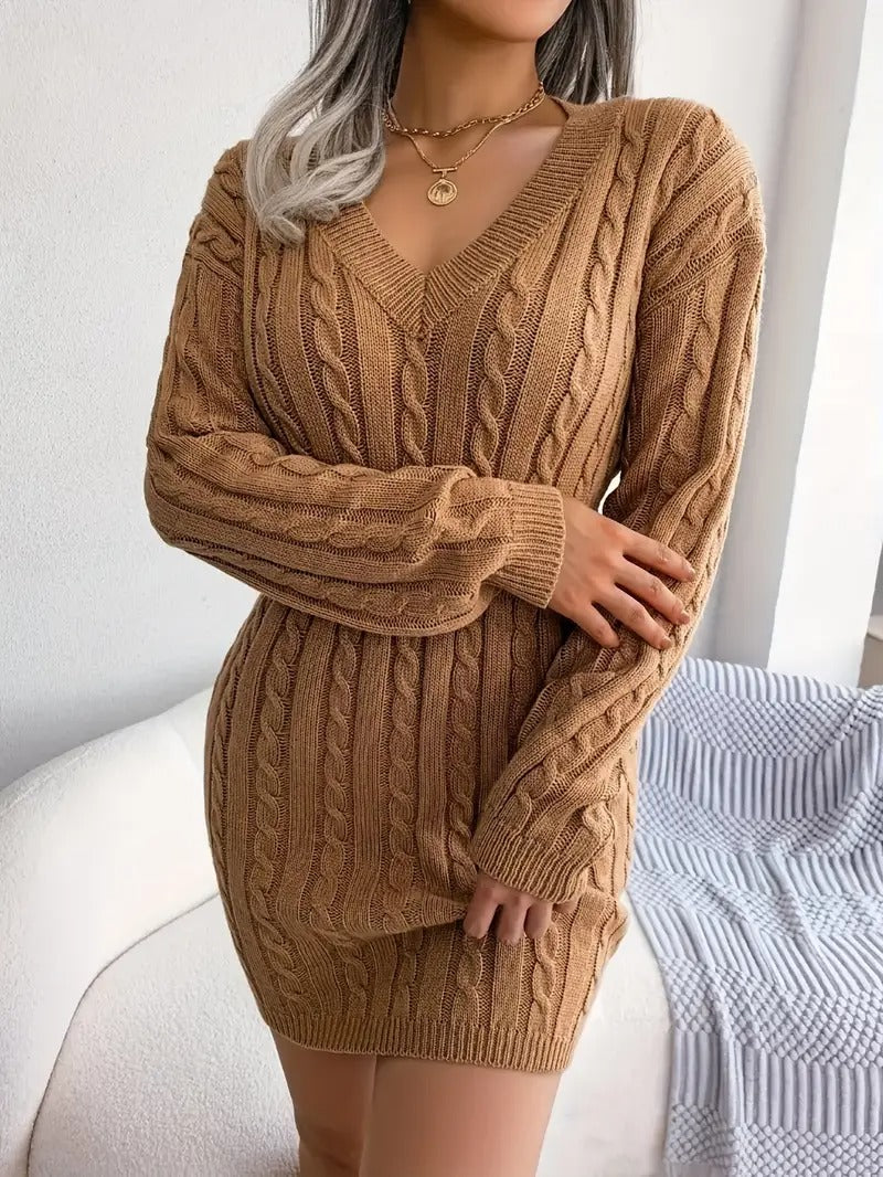 Robe-sweat confortable à col en V