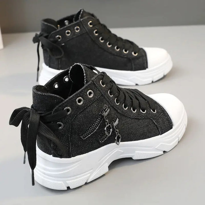 Baskets montantes compensées pour femmes