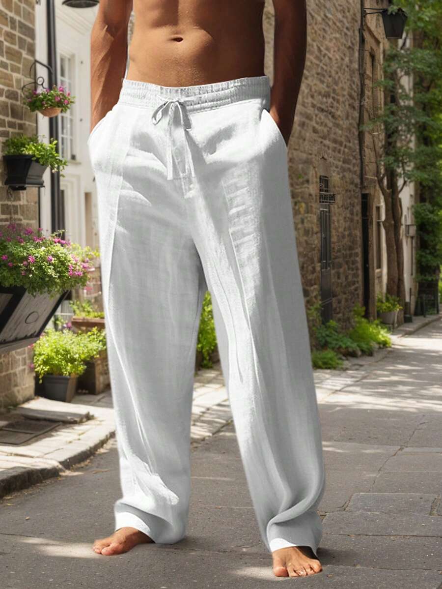 LIGHT LINEN PANTS WITH DRAWSTRING