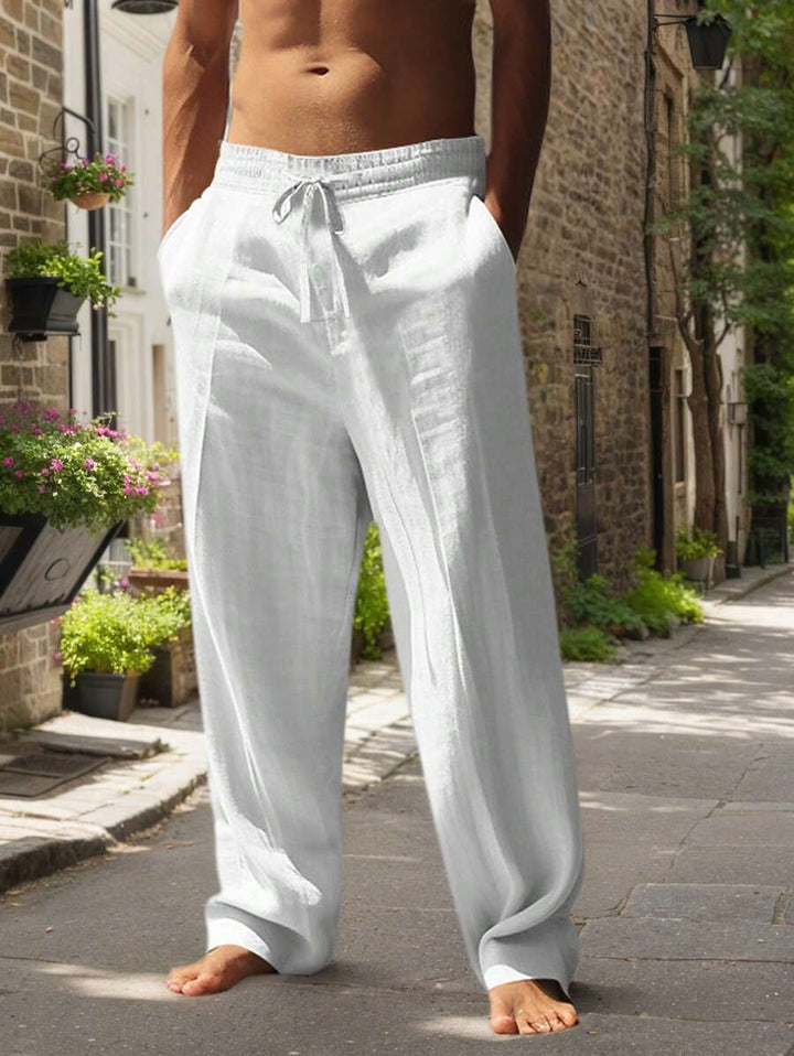 LIGHT LINEN PANTS WITH DRAWSTRING