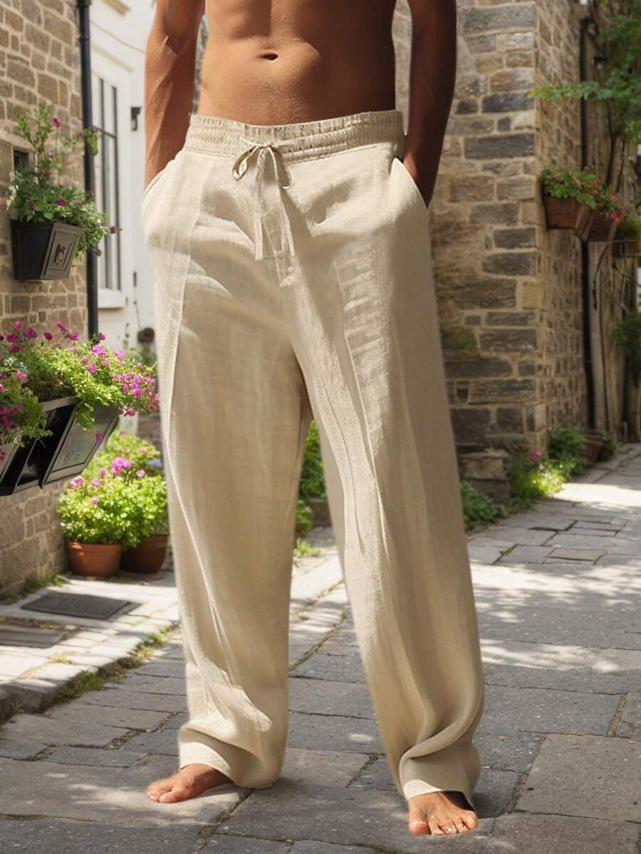 LIGHT LINEN PANTS WITH DRAWSTRING