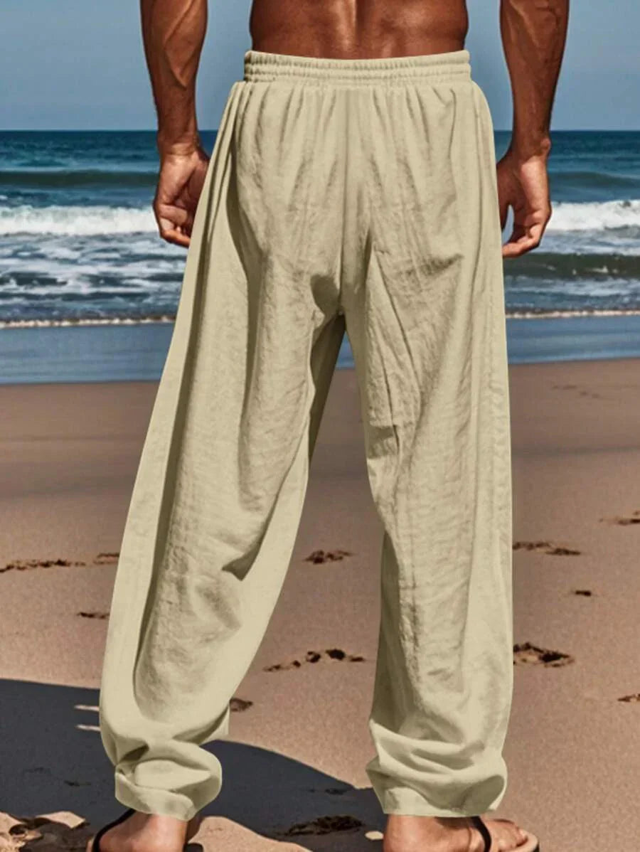 LIGHT LINEN PANTS WITH DRAWSTRING