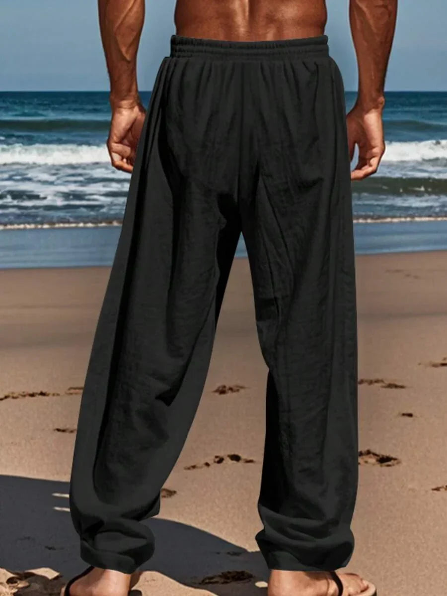 LIGHT LINEN PANTS WITH DRAWSTRING
