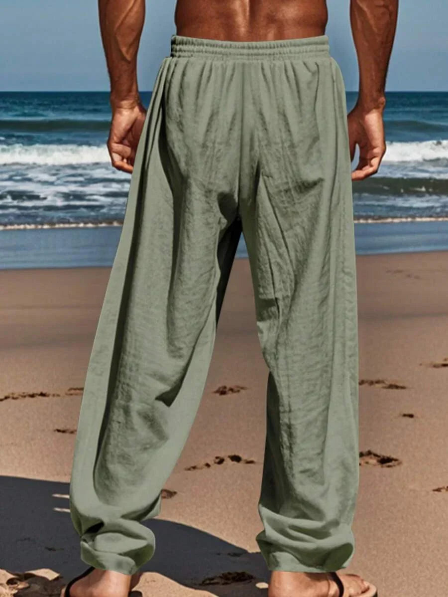 LIGHT LINEN PANTS WITH DRAWSTRING