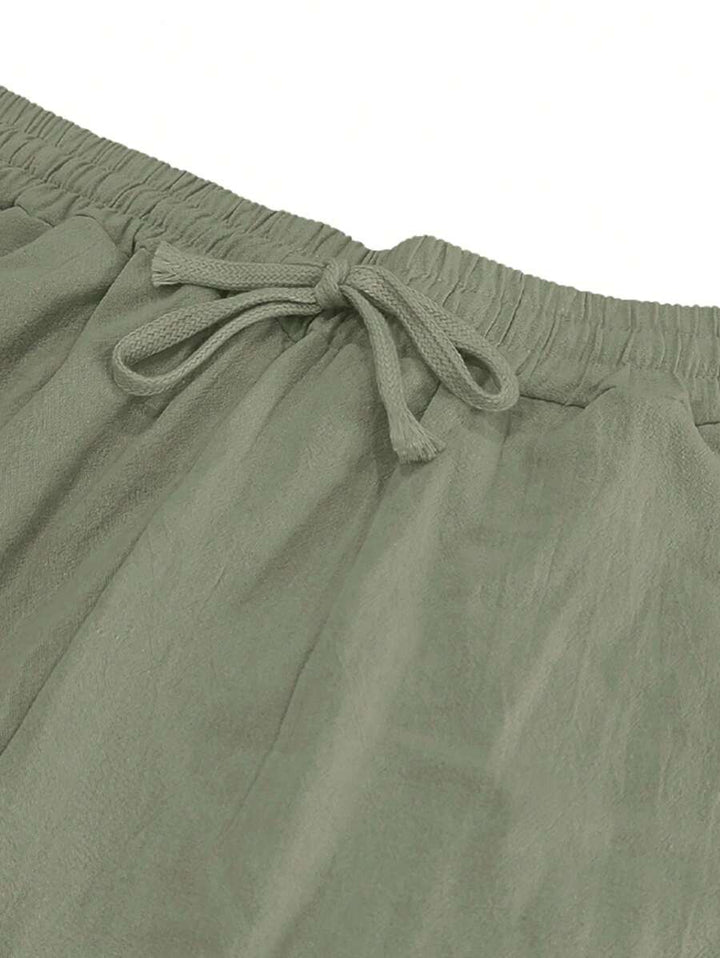 LIGHT LINEN PANTS WITH DRAWSTRING