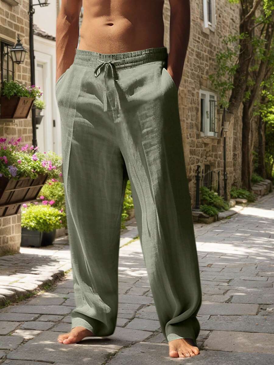 LIGHT LINEN PANTS WITH DRAWSTRING