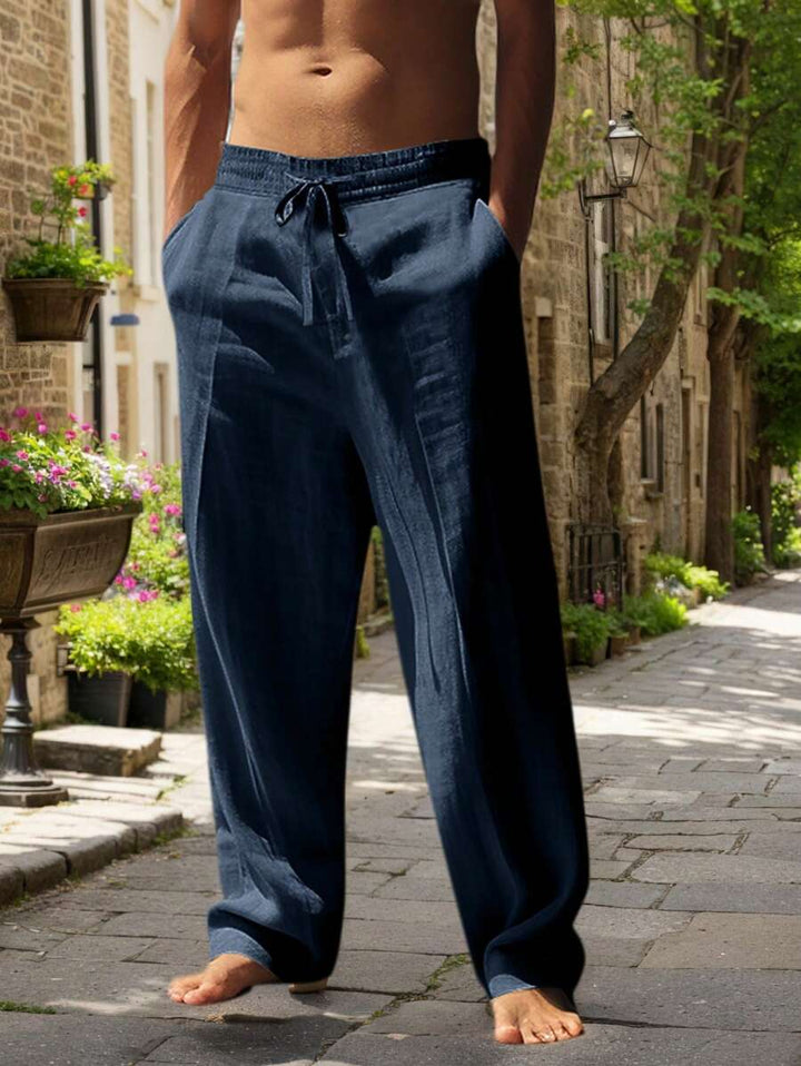 LIGHT LINEN PANTS WITH DRAWSTRING