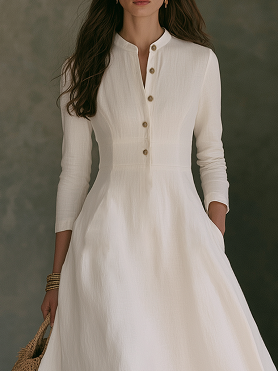 Mandarin Collar Maxi Dress