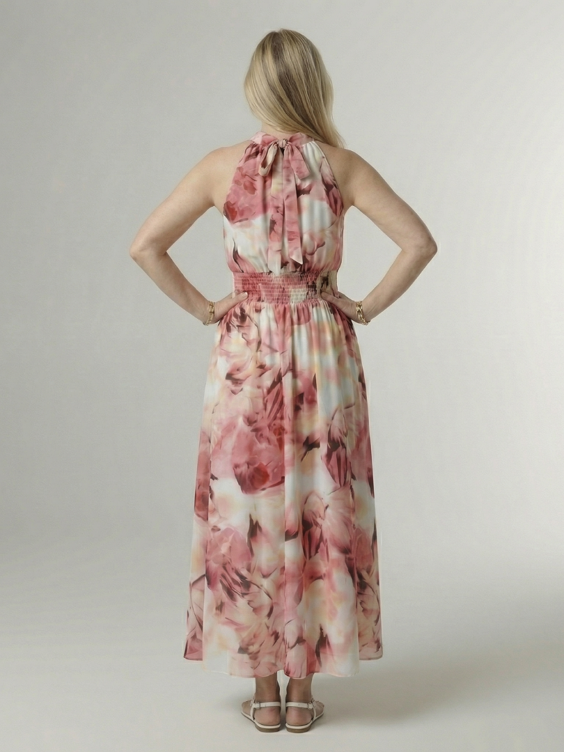 Concetta | Midi Dress with American Collar and Ruching