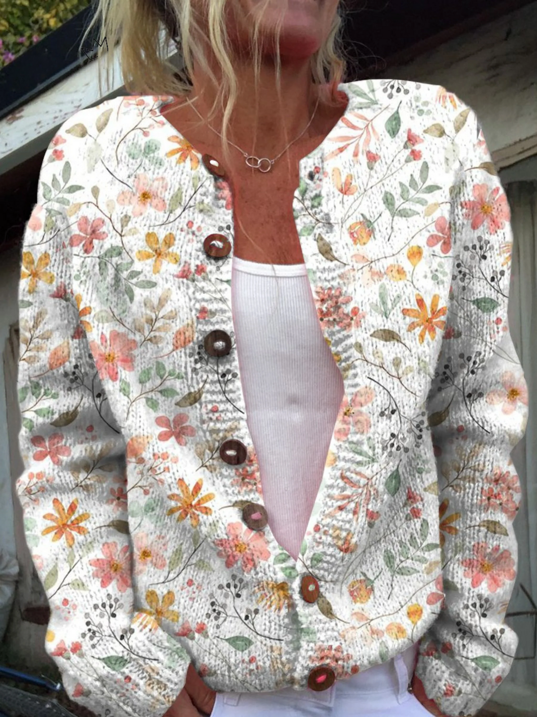 Carla™ | Vintage Floral Knit Cardigan