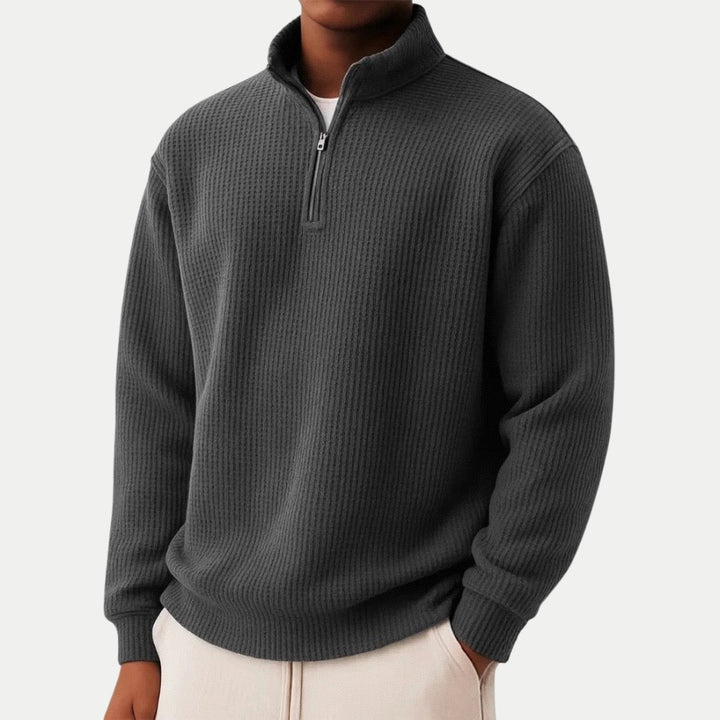 Essentialer Strickpullover mit Viertel-Reißverschluss