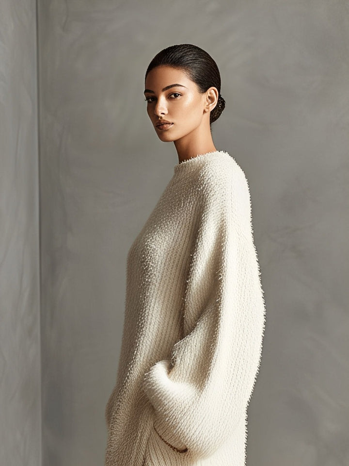 Robe fendue en tricot