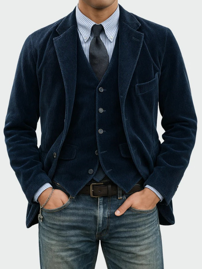 Costume 2 pièces : Blazer et gilet en velours