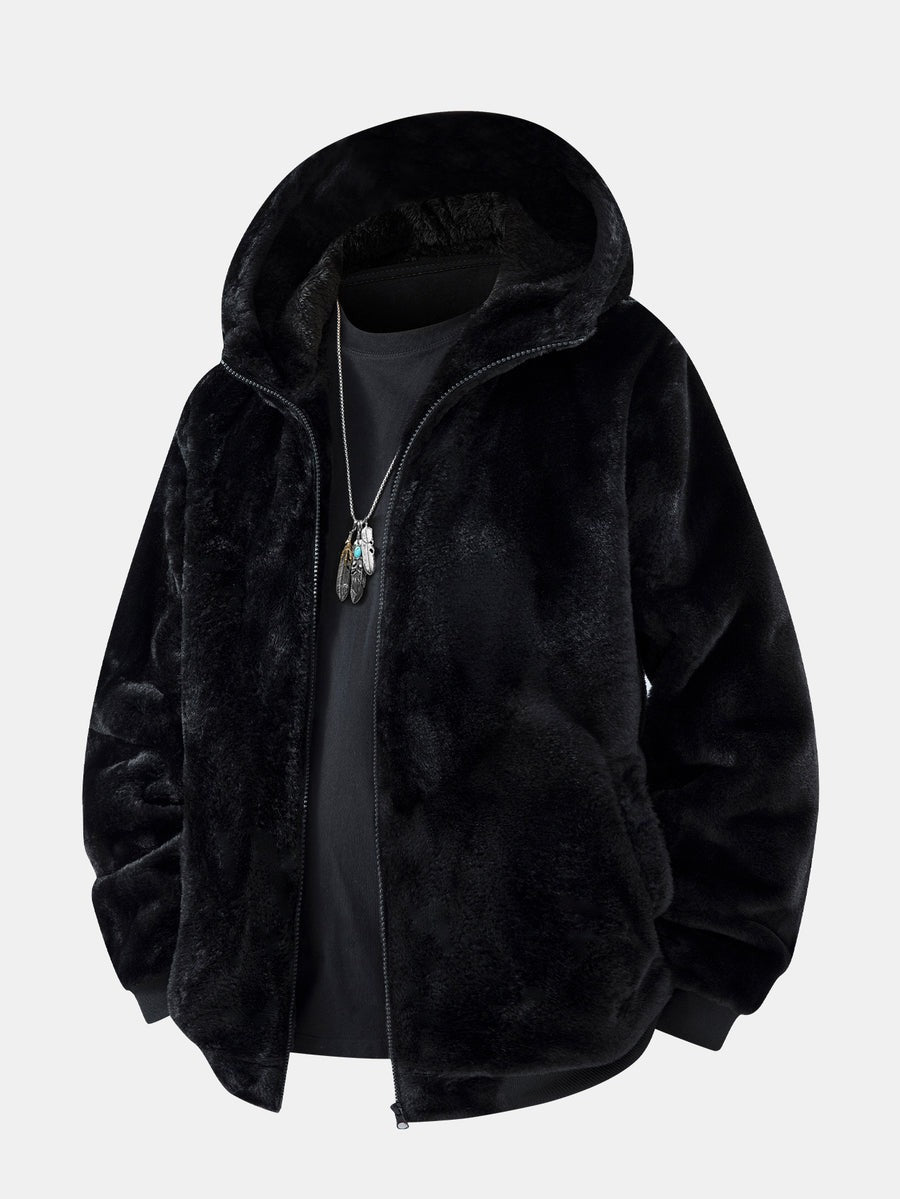 Veste à capuche en fausse fourrure à imprimé animal