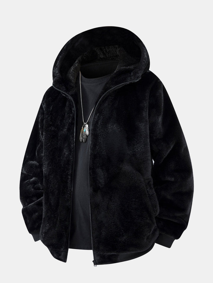 Veste à capuche en fausse fourrure à imprimé animal