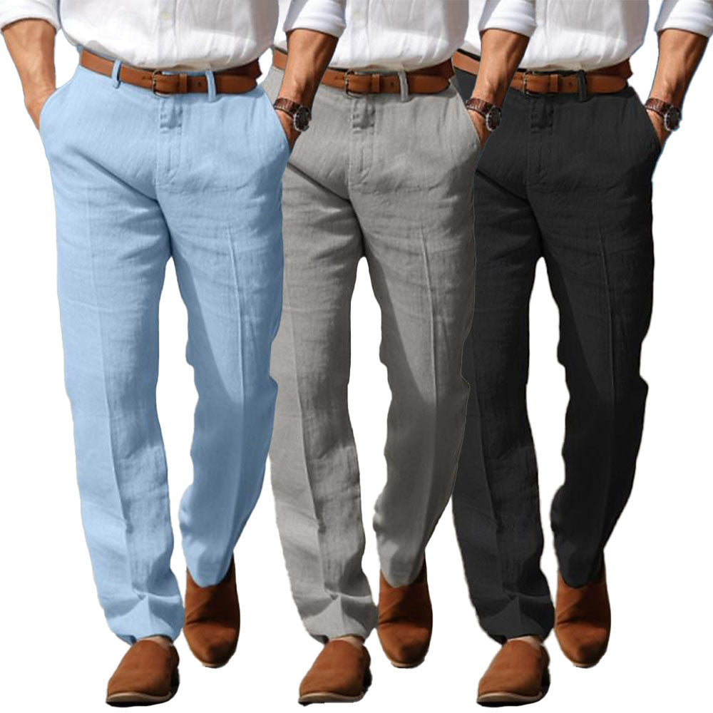 PREMIUM LINEN LUXURY MEN'S PANTS (WITH BELT LOOPS)
