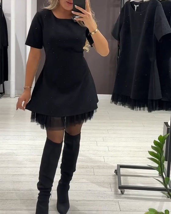 Robe élégante en maille scintillante