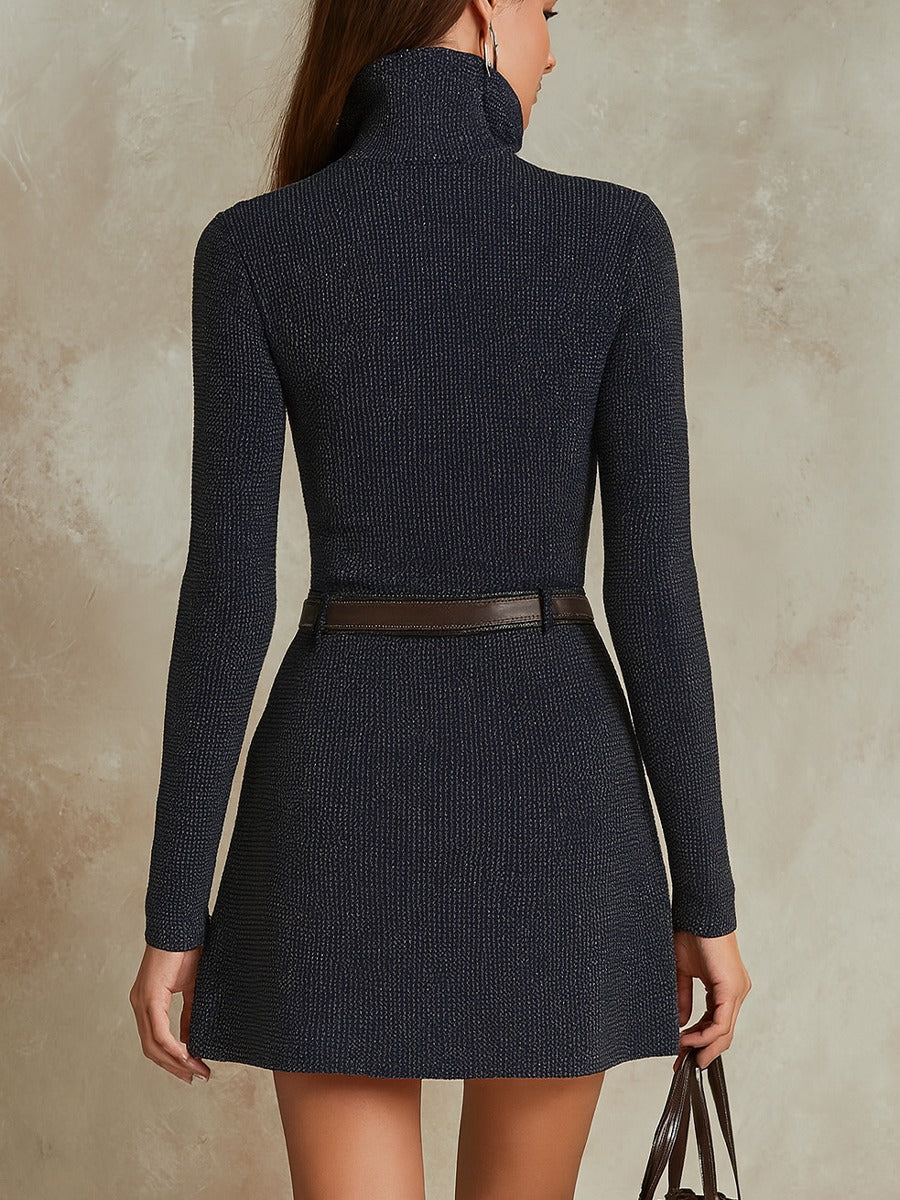 Robe mini vintage en maille à poche zippée