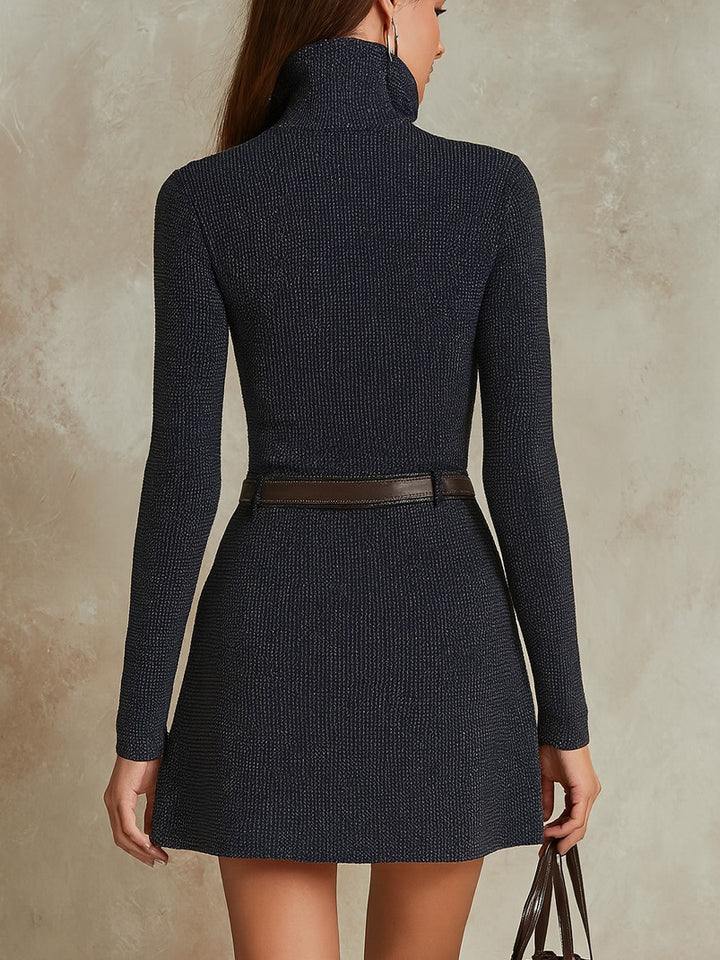 Robe mini vintage en maille à poche zippée