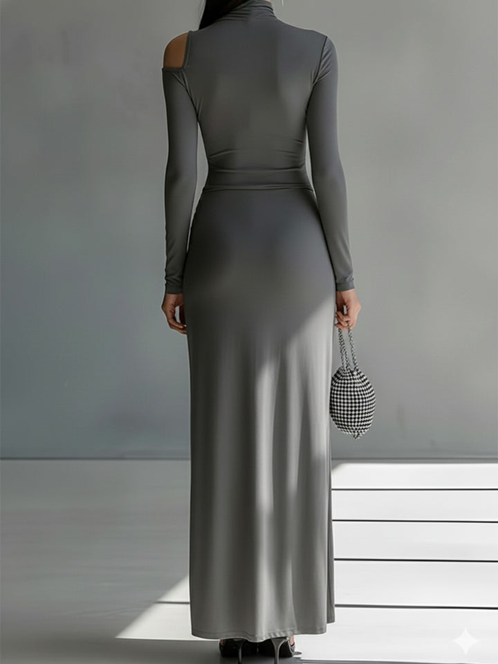 Robe longue en soie stretch