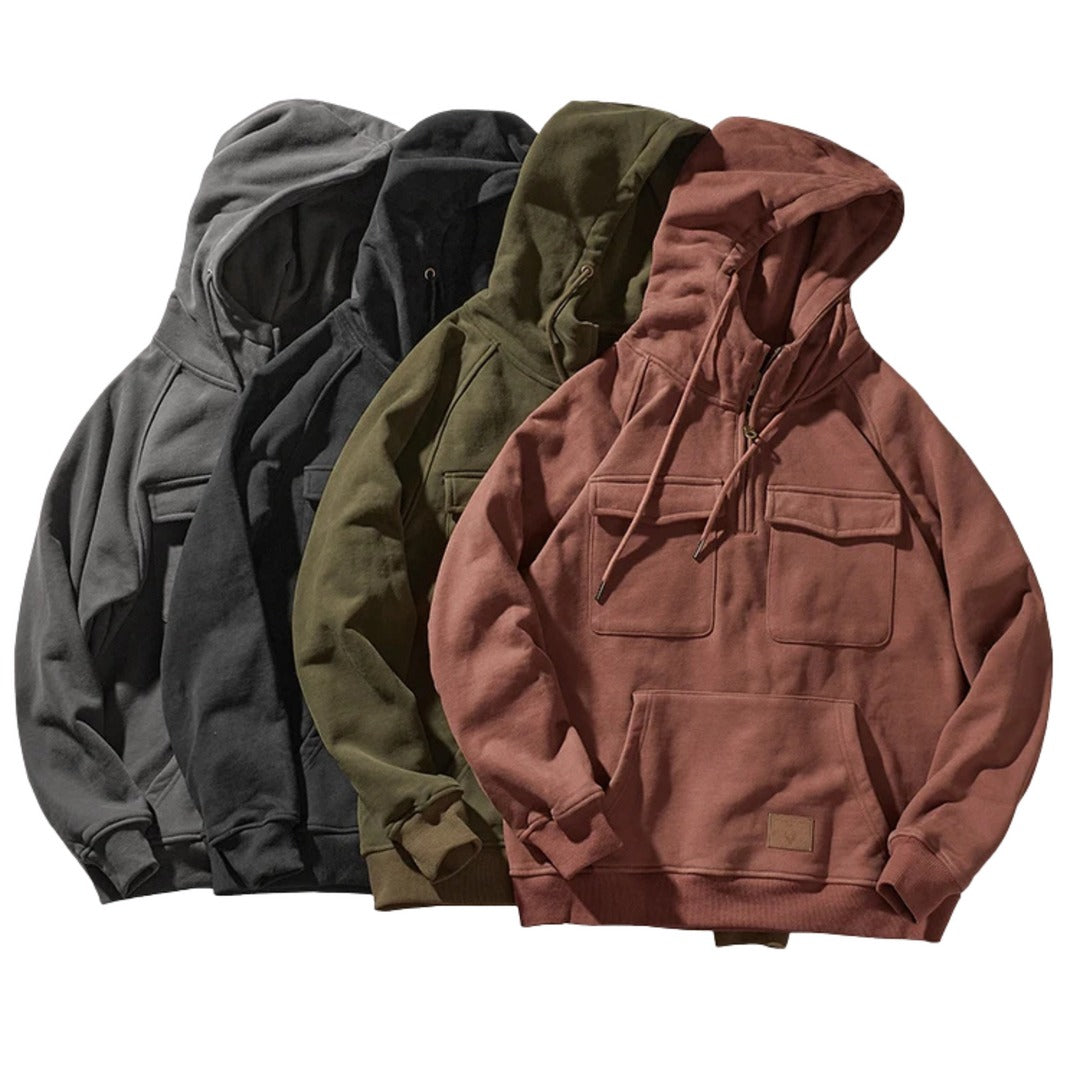 Sweat à capuche à quart de zip