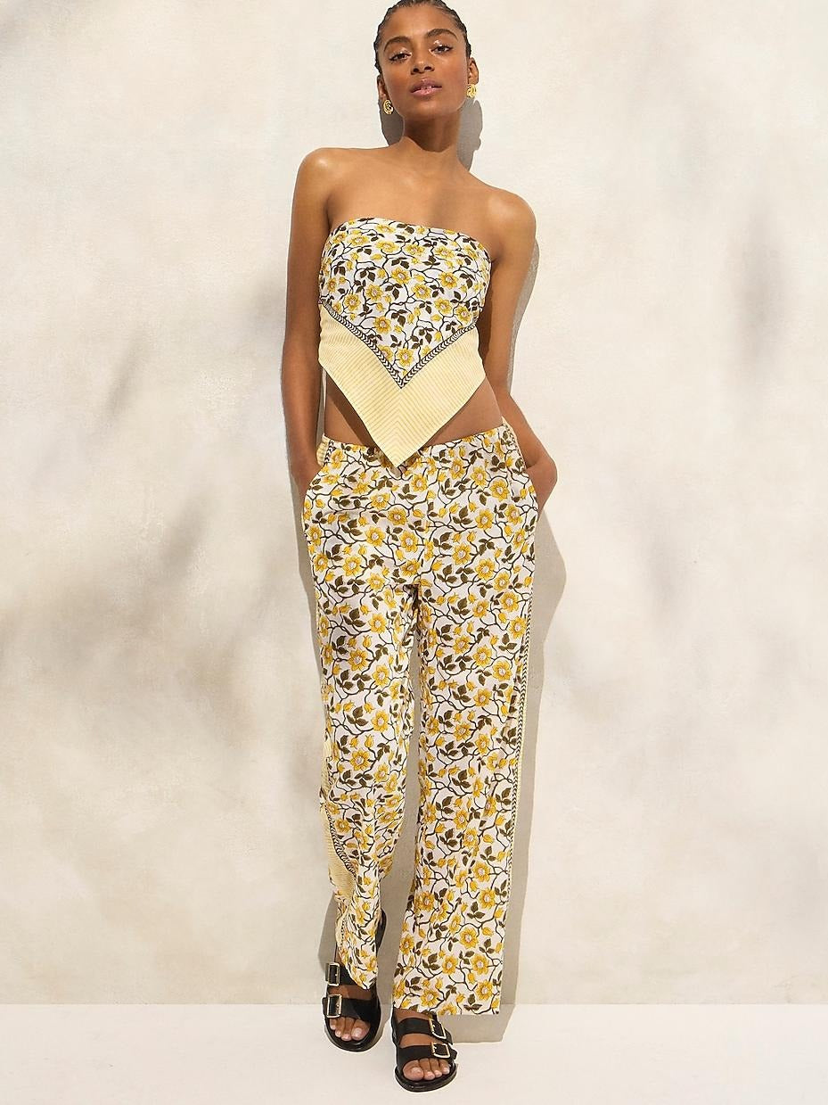 Ensemble pantalon à imprimé jonquille