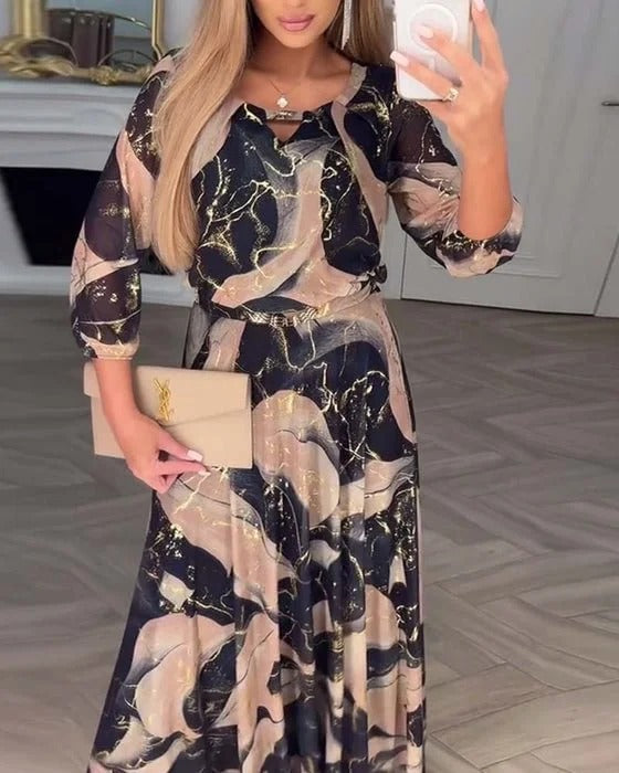 Robe élégante en mousseline avec imprimé