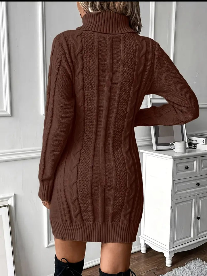 Robe pull en tricot torsadé pour femme élégante
