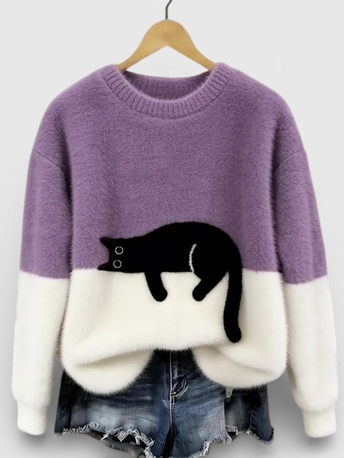 FELINE PRINT PULLOVER FOR WOMEN