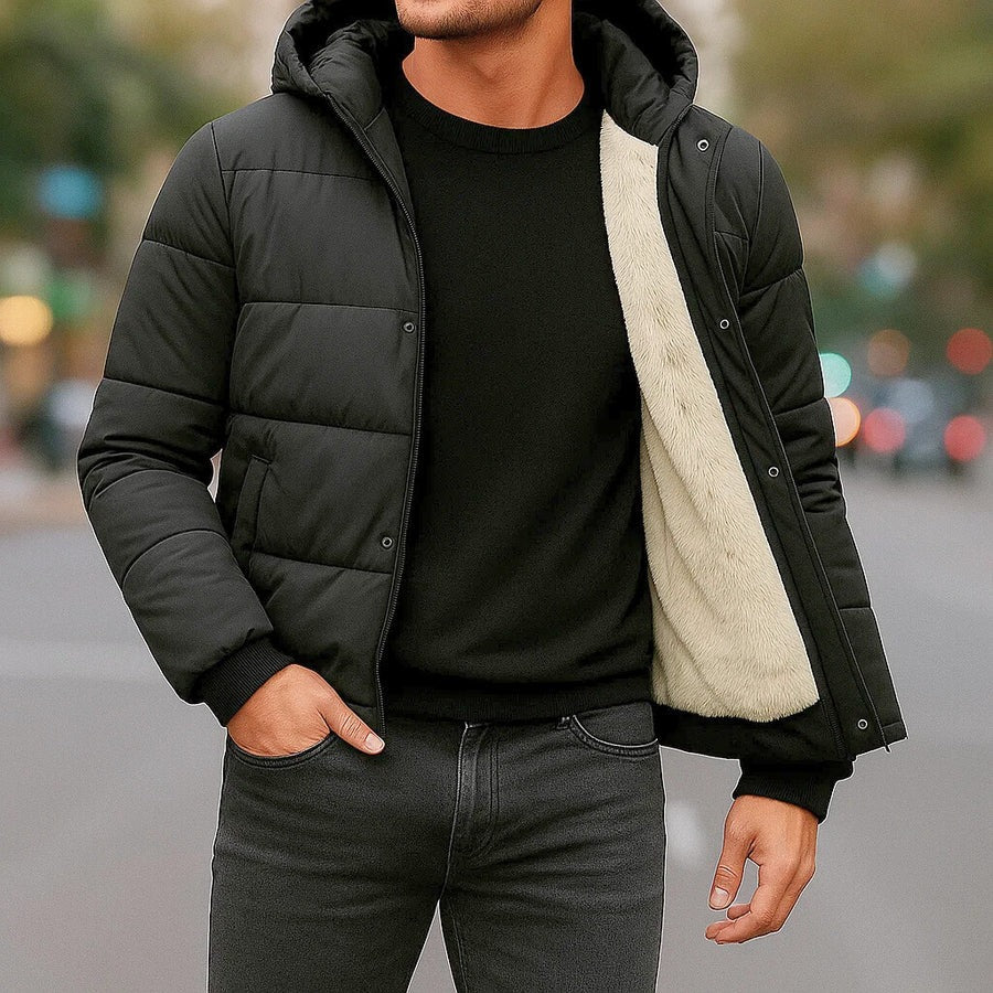 Doudoune à capuche avec intérieur polaire