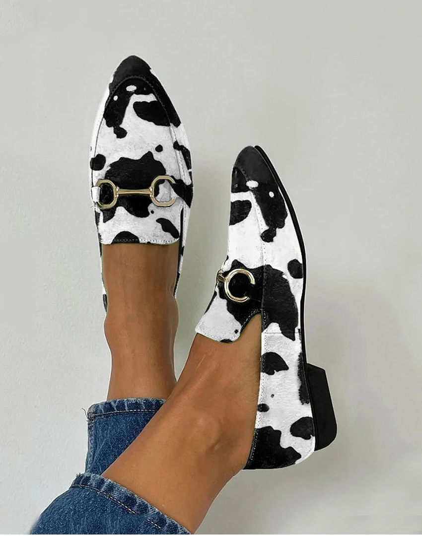 Anna - Printed loafers with buckle detail