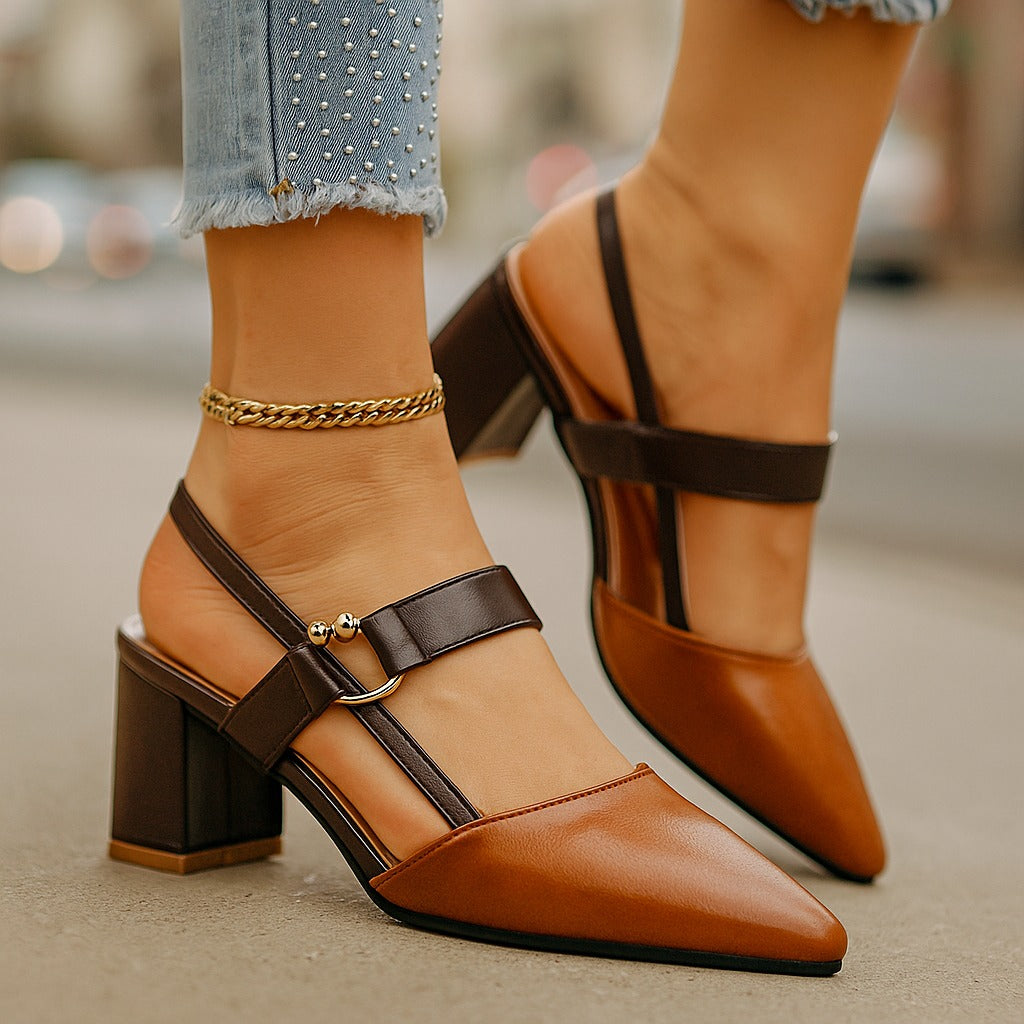 Talons en cuir à anneaux