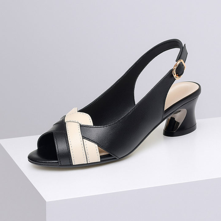 Escarpins à bride en cuir