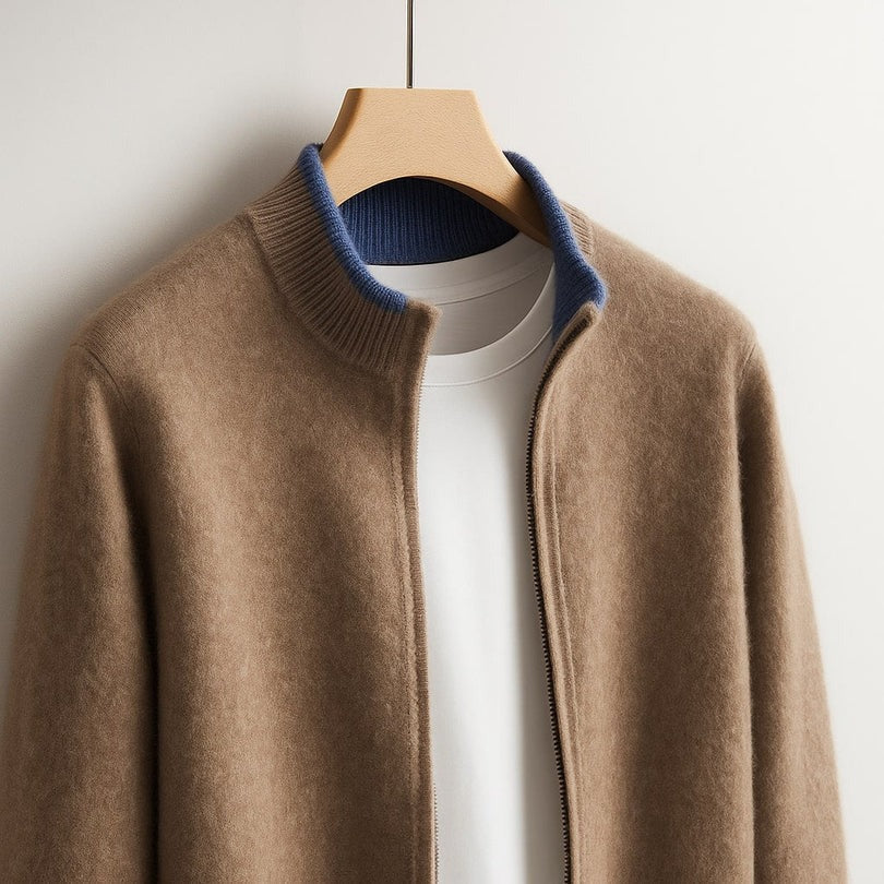 Veste en Maille avec Fermeture Éclair