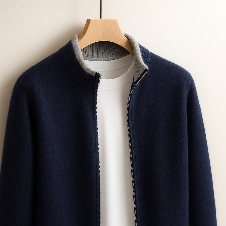 Veste en Maille avec Fermeture Éclair