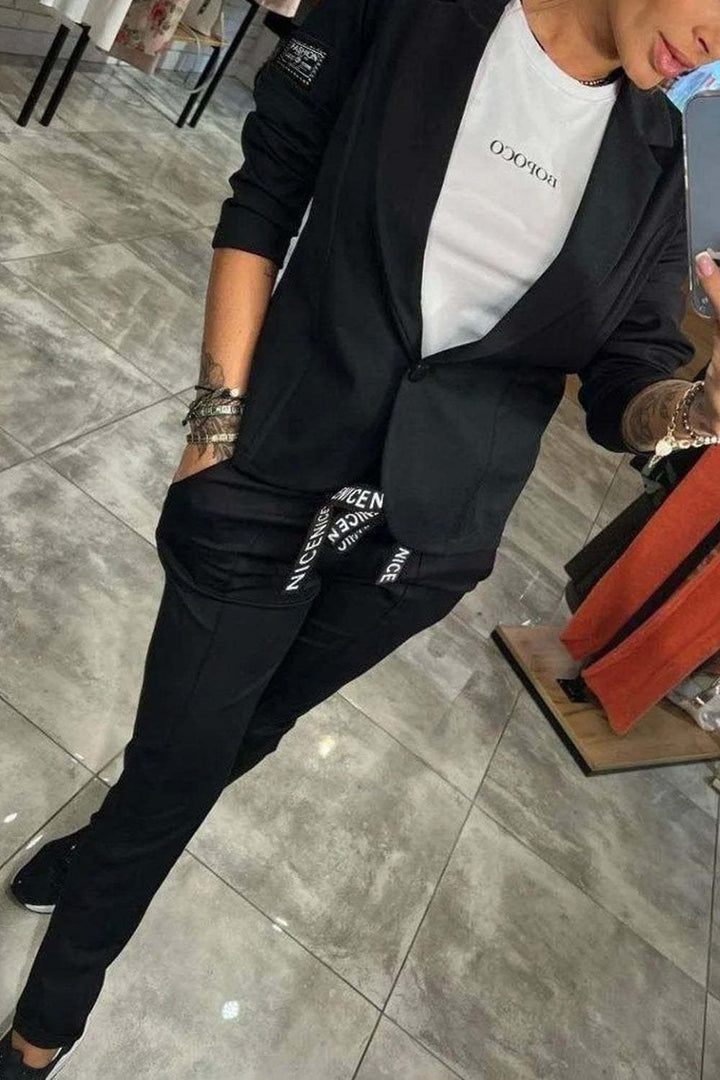 Ensemble deux pièces haut et pantalon élastique