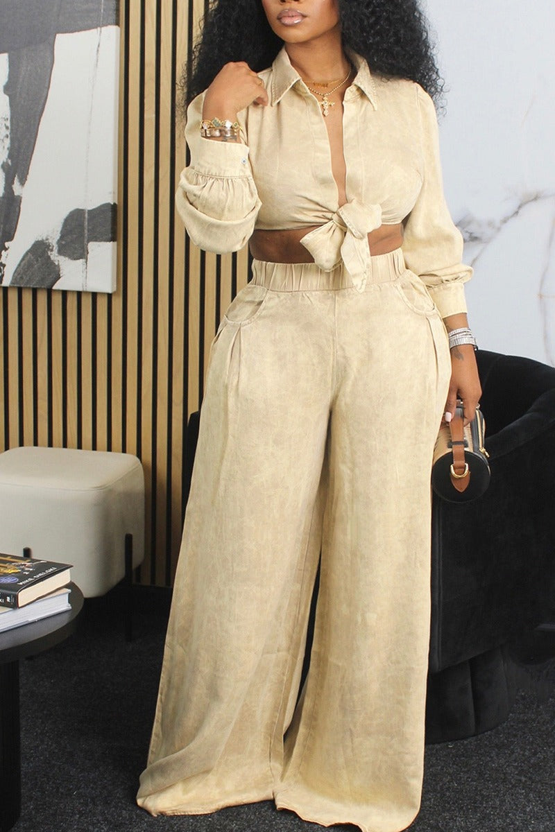 Ensemble haut à manches longues et pantalon chic
