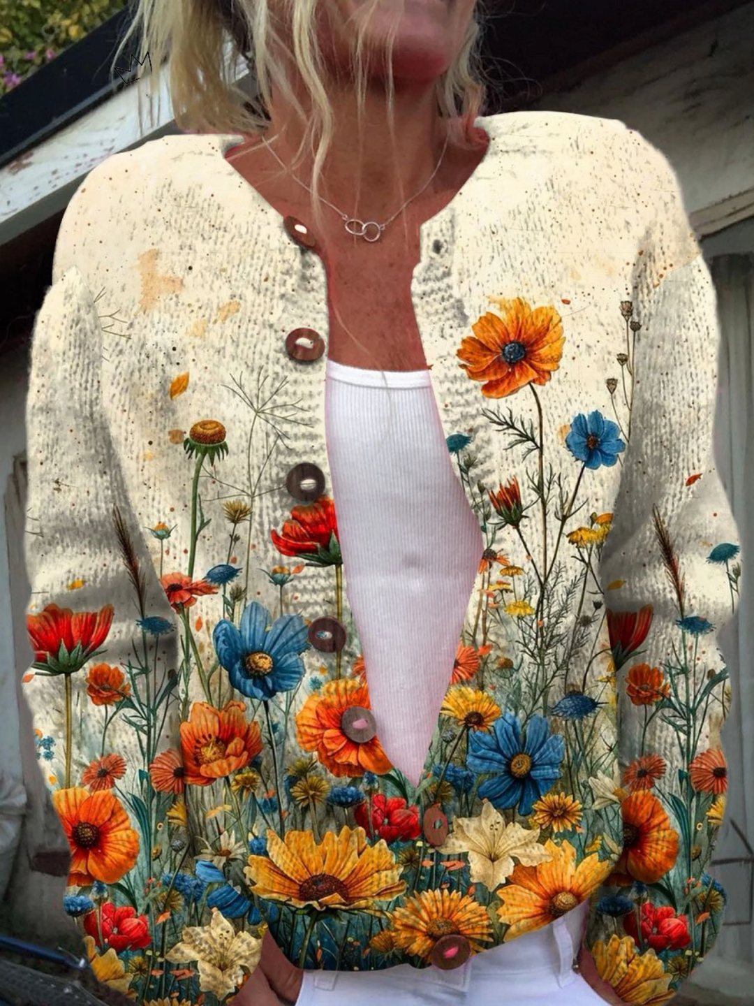 Antonietta™ | Vintage Floral Print Cardigan Sweater