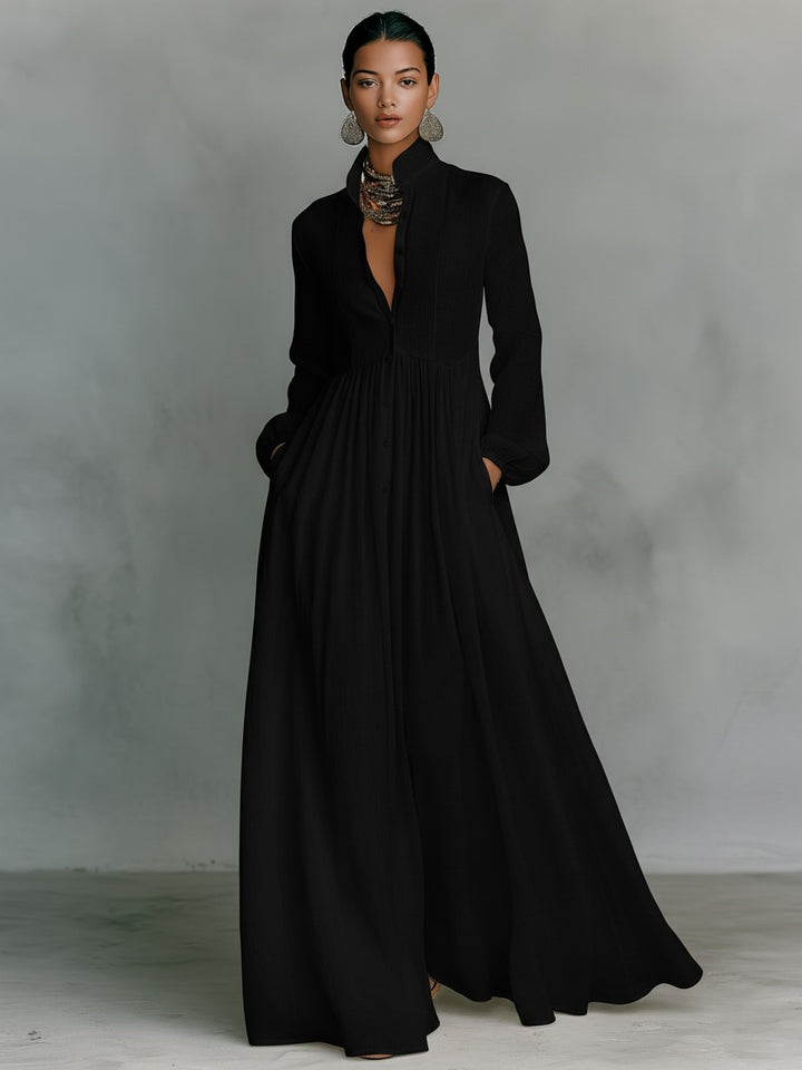 Robe maxi en coton et lin