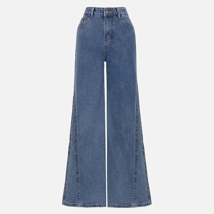 Jean évasé taille haute bleu clair tendance
