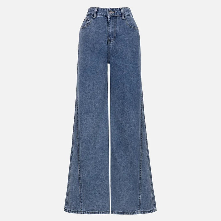Jean évasé taille haute bleu clair tendance