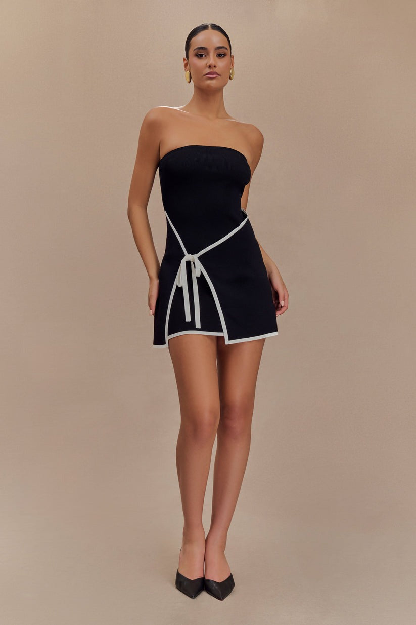 Mini-robe bustier en maille