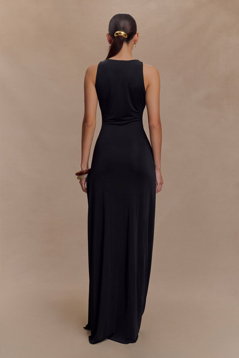 Robe longue moulante à perles