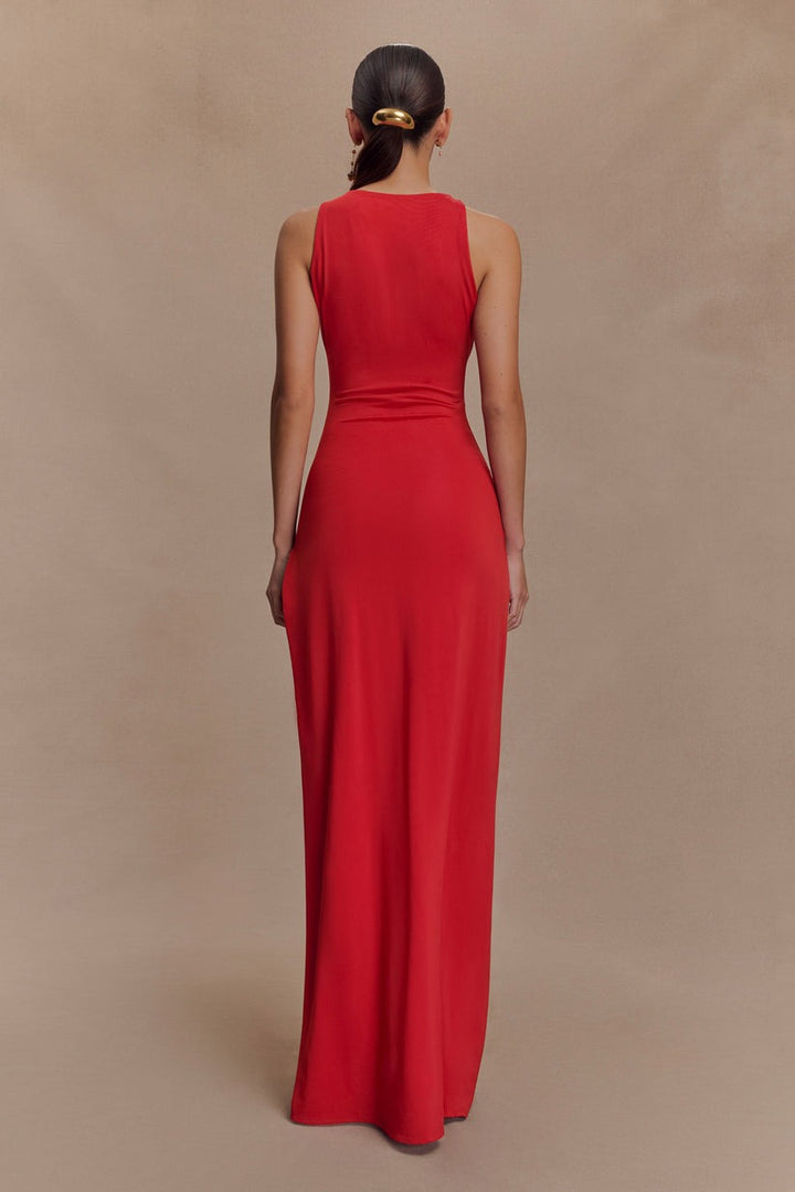 Robe longue moulante à perles