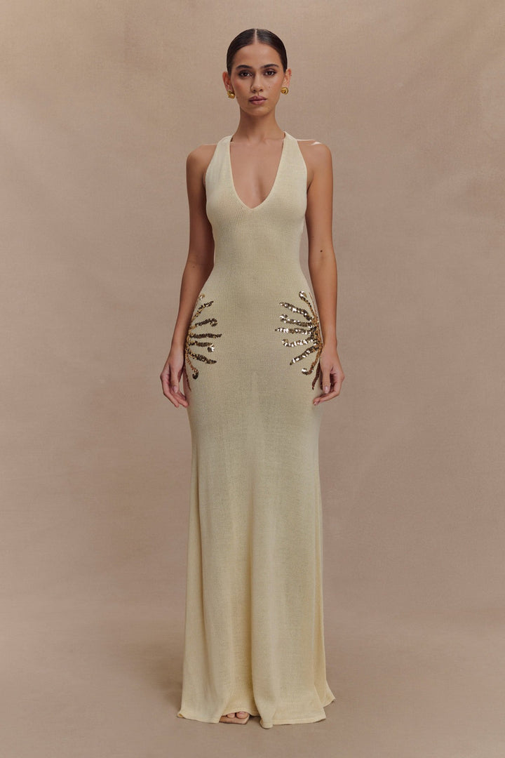 Robe longue en maille Ellington avec sequins